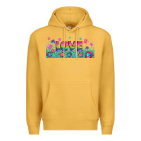 Mustard lgbt love with hearts and stars Premium Hoodie - AdoDesignShop