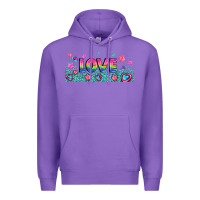 Purple lgbt love with hearts and stars Premium Hoodie - AdoDesignShop