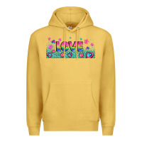 Antique Gold lgbt love with hearts and stars Premium Hoodie - AdoDesignShop