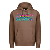 Chestnut lgbt love with hearts and stars Premium Hoodie - AdoDesignShop