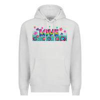 Dove Grey lgbt love with hearts and stars Premium Hoodie - AdoDesignShop
