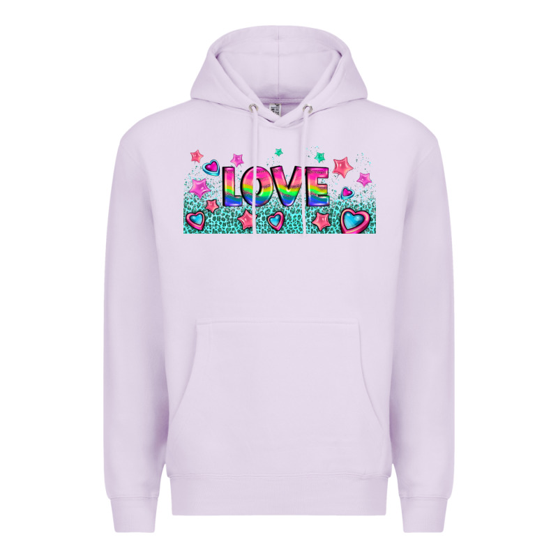 Lgbt Love With Hearts And Stars Premium Hoodie by AdoDesignShop | Teevron