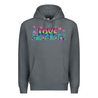 Rock lgbt love with hearts and stars Premium Hoodie - AdoDesignShop