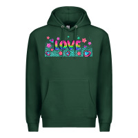 Sports Green lgbt love with hearts and stars Premium Hoodie - AdoDesignShop