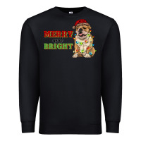 Black merry and bright english bulldog Premium Sweatshirt - RanaPortraitStore