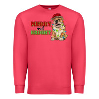 Cardinal merry and bright english bulldog Premium Sweatshirt - RanaPortraitStore