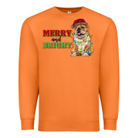 Carrot merry and bright english bulldog Premium Sweatshirt - RanaPortraitStore