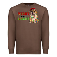Chestnut merry and bright english bulldog Premium Sweatshirt - RanaPortraitStore