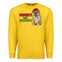 Lemon merry and bright english bulldog Premium Sweatshirt - RanaPortraitStore