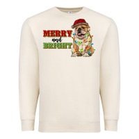 Sandshell merry and bright english bulldog Premium Sweatshirt - RanaPortraitStore