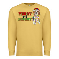 Antique Gold merry and bright beagle Premium Sweatshirt - RanaPortraitStore