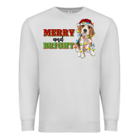 Dove Grey merry and bright beagle Premium Sweatshirt - RanaPortraitStore