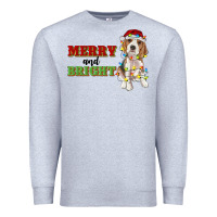Heather Grey merry and bright beagle Premium Sweatshirt - RanaPortraitStore