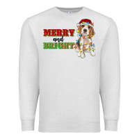 Oatmeal Heather merry and bright beagle Premium Sweatshirt - RanaPortraitStore