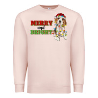 Pale Pink merry and bright beagle Premium Sweatshirt - RanaPortraitStore