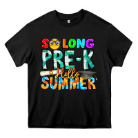 Black So Long Pre K Hello Summer Heavy Core Tee - CowhideDigitalArt