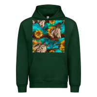 Forest Green appaloosa horses and sunflowers seamless pattern Urban Hoodie - BundleAndBundleShop