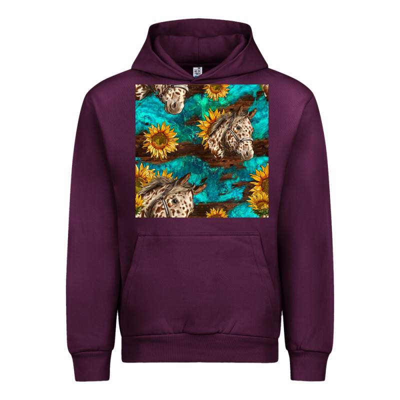 Appaloosa Horses And Sunflowers Seamless Pattern Urban Hoodie by BundleAndBundleShop | Teevron