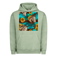 Pigment Oil Green appaloosa horses and sunflowers seamless pattern Urban Hoodie - BundleAndBundleShop