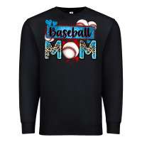 Black baseball mom with leopard Premium Sweatshirt - Zillion Design Studio