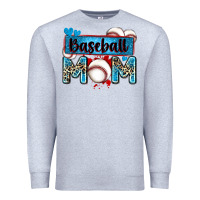 Heather Grey baseball mom with leopard Premium Sweatshirt - Zillion Design Studio