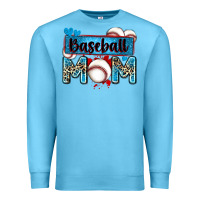 Ocean Blue baseball mom with leopard Premium Sweatshirt - Zillion Design Studio