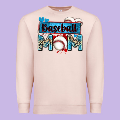 Baseball Mom With Leopard Premium Sweatshirt Designed By Zillion Design Studio