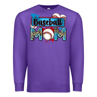 Purple baseball mom with leopard Premium Sweatshirt - Zillion Design Studio