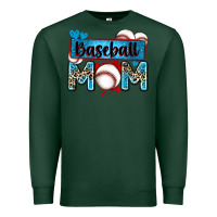 Sports Green baseball mom with leopard Premium Sweatshirt - Zillion Design Studio