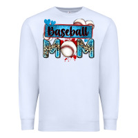 White baseball mom with leopard Premium Sweatshirt - Zillion Design Studio