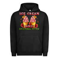 Pigment Black ice cream makes everything better Urban Hoodie - AdoDesignShop