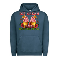 Pigment Midnight Navy ice cream makes everything better Urban Hoodie - AdoDesignShop