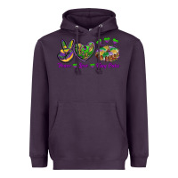 Plum Peace Love King Cake Heavyweight Hoodie - RanaPortraitStore