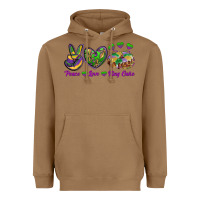 Toasted Coconut Peace Love King Cake Heavyweight Hoodie - RanaPortraitStore