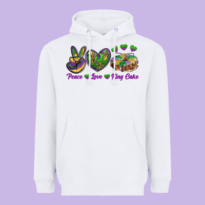 Heavyweight Hoodie Peace Love King Cake