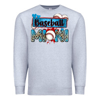 Heather Grey baseball mini with leopard Premium Sweatshirt - Zillion Design Studio