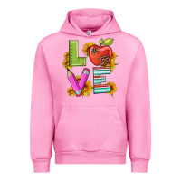 Fuchsia Pink love with pen and  serape leopard Urban Hoodie - Artiststas