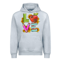Heather Grey love with pen and  serape leopard Urban Hoodie - Artiststas