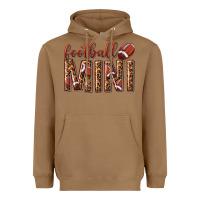 Toasted Coconut football mini with leopard Heavyweight Hoodie - texasbilliewilder