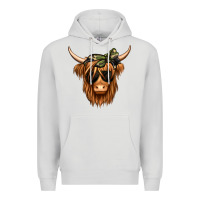 Dove Grey camouflage long haired cow Premium Hoodie - Jasminsmagicworld