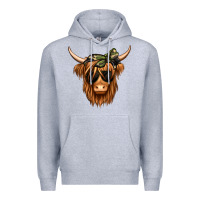 Heather Grey camouflage long haired cow Premium Hoodie - Jasminsmagicworld