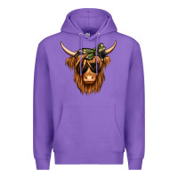 Purple camouflage long haired cow Premium Hoodie - Jasminsmagicworld