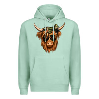 Seafoam camouflage long haired cow Premium Hoodie - Jasminsmagicworld
