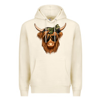 Tofu camouflage long haired cow Premium Hoodie - Jasminsmagicworld