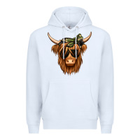 White camouflage long haired cow Premium Hoodie - Jasminsmagicworld