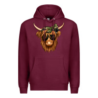 Burgundy camouflage long haired cow Premium Hoodie - Jasminsmagicworld