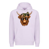 Lilac camouflage long haired cow Premium Hoodie - Jasminsmagicworld