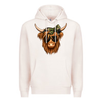 Pale Pink camouflage long haired cow Premium Hoodie - Jasminsmagicworld