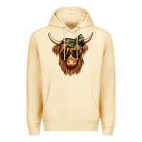 Pina Colada camouflage long haired cow Premium Hoodie - Jasminsmagicworld
