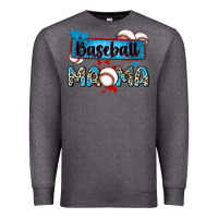 Charcoal Heather baseball mama with leopard Premium Sweatshirt - Zillion Design Studio